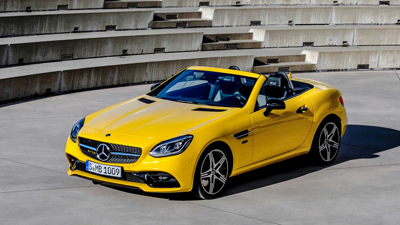 Illustration for article titled The Mercedes-Benz SLC Brought Back Sun Yellow Just In Time to Be Shot Into the Sun